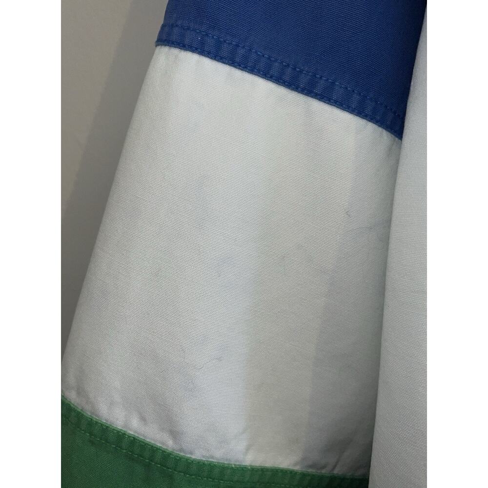 VTG Nautical Hooded Windbreaker Jacket Blue Green White Canvas Small 1980s Retro - Picture 9 of 9